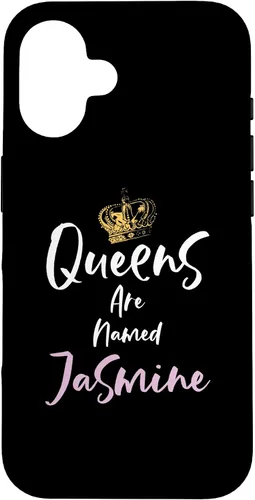 Vista 32 de Jasmine Name Queen - Carcasa para iPhone 17, color rosa y negro