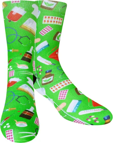 Vista 3 de Benefeet Sox Calcetines médicos impresos en 3D para mujeres y hombres, divertidos regalos de graduación de enfermería, calcetines de médico