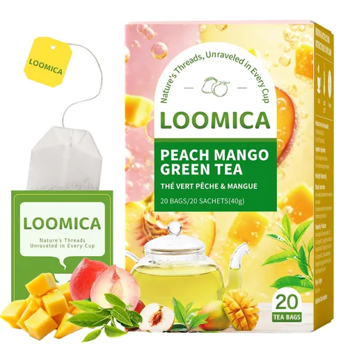 Vista 24 de LOOMICA Té verde de jazmín descafeinado, descafeinado, suave y refrescante, bolsas de té verde jazmín, naturalmente fragante con flores frescas