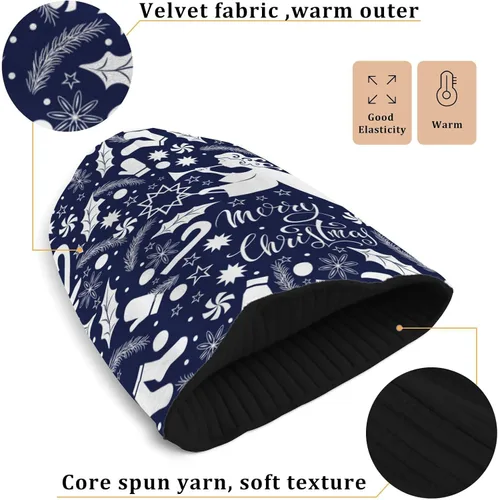Vista 3 de SPRIPORT Gorro para mujeres y hombres, suave, holgado, cálido, para invierno, reversible, para otoño