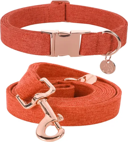 Vista 13 de DOGWONG Collar y correa de algodón para perro, collar para mascotas, suave, duradero, básico, para perros pequeños, medianos y grandes Negro