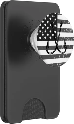 Vista 7 de Gancho de pesca Popsocket bandera estadounidense – PopSockets Grip y soporte para teléfonos y tabletas