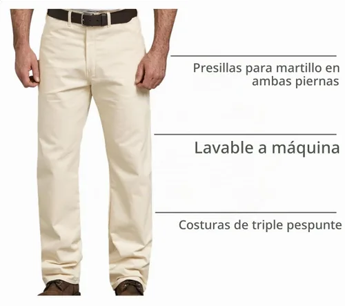 Vista 6 de Pantalones de trabajo de Dickies, para hombres, ajuste relajado Natural