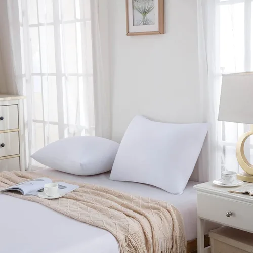 Vista 8 de Protectores de almohada de viscosa de bambú refrescante a prueba de plumas con cremallera, tamaño estándar, fundas impermeables a prueba de plumón