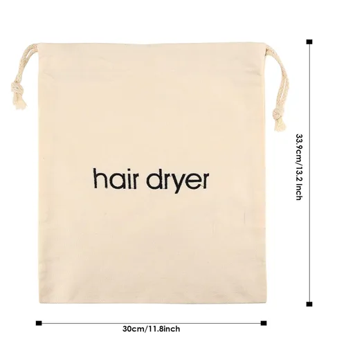 Vista 2 de Bolsas para secador de pelo con cordón, bolsa para viaje, para guardar las cosas del baño (gris)