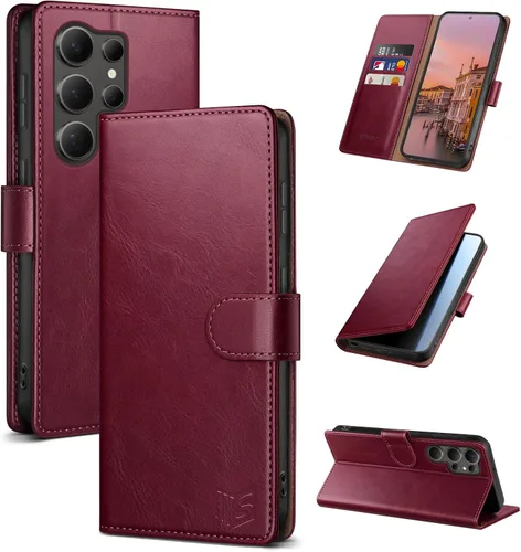 Vista 16 de SUANPOT - Funda para Samsung Galaxy S23 Ultra con bloqueo RFID, tarjetero con funda protectora de PU para teléfono, para mujeres y hombres