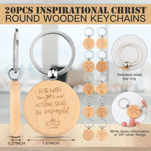 Vista 4 de Yeaqee Christian Gifts - Bolígrafo retráctil de bambú, versículo de la Biblia, cuaderno inspirador, llavero de bolsas de organza para mujeres