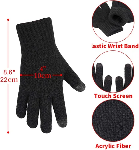 Vista 5 de KRATARC Conjunto de bufanda cálida de invierno para hombres y mujeres al aire libre