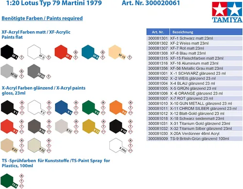 Vista 3 de Tamiya 20061 1/20 Lotus Tipo 79 1979 "Martini Kit de Modelo de Plástico