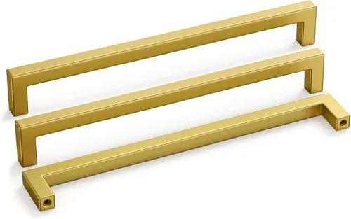 Vista 11 de Goldenwarm 1 paquete de manija cuadrada negra para cajones de gabinete de barra, de acero inoxidable, herrajes modernos para gabinetes de cocina