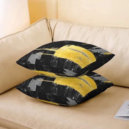 Vista 93 de Juego de 2 fundas de almohada abstractas de 16 x 16 pulgadas para niños, niñas, adolescentes, decoración de dormitorio, moderna a rayas, decoración