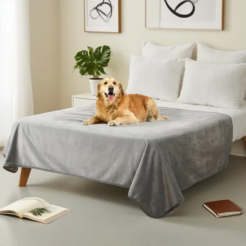 Vista 7 de Mantas impermeables para mascotas, manta de 30 x 40 pulgadas para gatos de interior, protector suave y esponjoso para sofá, coche y cama, manta