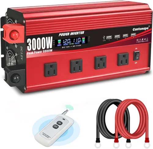 Vista 10 de Inversor de corriente 2000W 12V a 110V/120V DC a CA con pantalla LCD