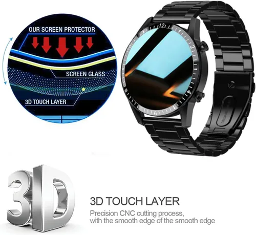 Vista 6 de Paquete de 3 protectores de pantalla compatibles con FILIEKEU I9Y Smart Watch de 1.3 pulgadas, vidrio templado para I9 1.3 pulgadas, protectores