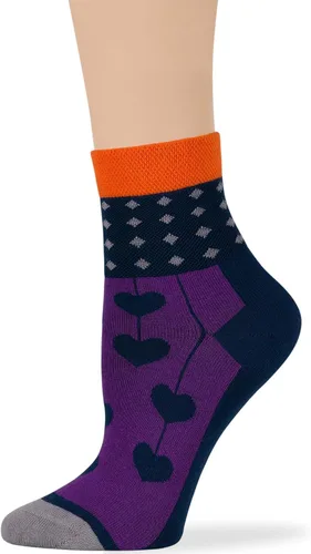 Vista 62 de 7BIGSTARS KINGDOM Women's Cotton Quarter Non-Binding Diabetic Fashion Socks-L-M-4 Pack-Multicolor