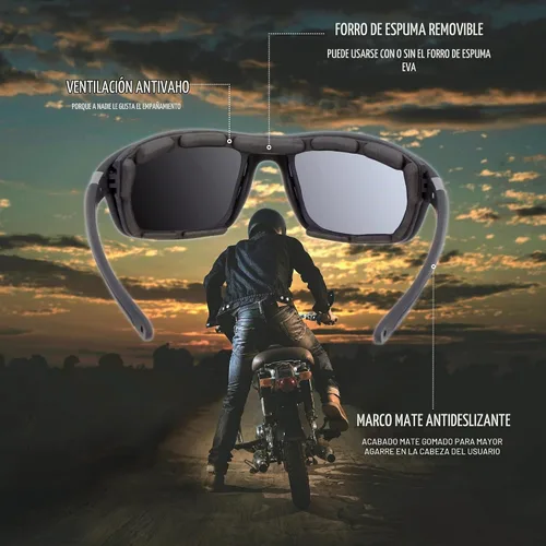 Vista 3 de Murph - Gafas de sol para motocicleta, color negro y ámbar Negro Ámbar