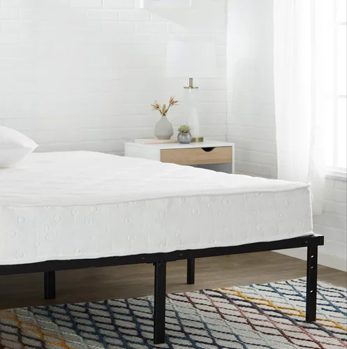 Vista 5 de Amazon Basics - Base de cama robusta y antideslizante de plataforma tamaño individual con almacenamiento, soporte de listones de acero, sin ruido