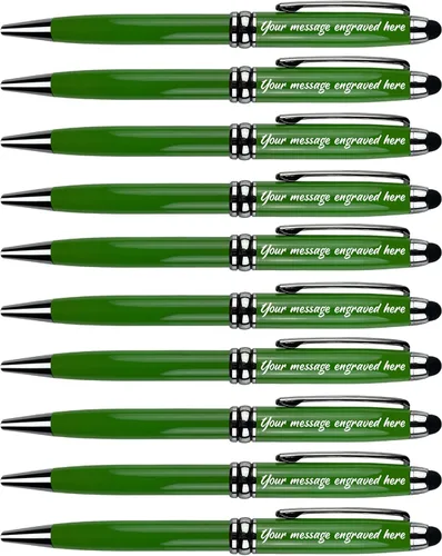 Vista 13 de Ancolo Bolígrafos publicitarios personalizados con lápiz capacitivo, personalizados con tu logotipo o mensaje, bolígrafos con nombre, número