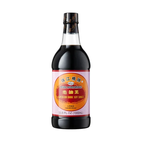 Vista 4 de Pearl River Bridge salsa de soja oscura sabor hongos de calidad superior, botellas de plástico, 16.9 onzas.