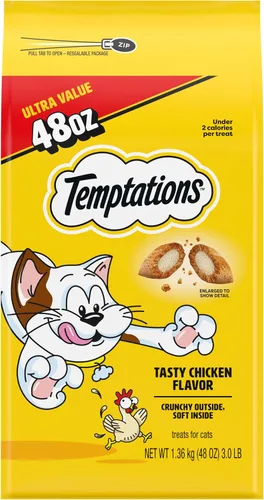 Vista 14 de Golosinas Temptations clásicas para gatos, empaque múltiple