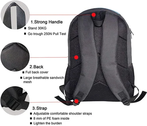 Vista 3 de Sannovo Juego de 3 piezas de mochila escolar para niños, mochila deportiva de hockey sobre hielo con bolsa de almuerzo aislada, soporte para lápices