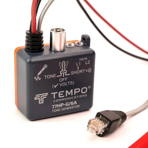 Vista 8 de TEMPO Generador de tonos 77HP-G/6A con clips ABN Seguimiento de cables, pruebas de continuidad, pruebas de polaridad RJ11, RJ45 Par trenzado