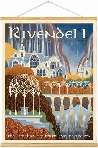 Vista 32 de Meksular Impresiones artísticas de pared de paisaje de la Tierra Media, pintura en lienzo, carteles de fantasía, imágenes de pared, para regalo