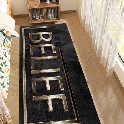 Vista 16 de GUBIYU Juego de 2 alfombras y tapetes de cocina color beige y dorado para billetes de 100 dólares, alfombra divertida y fresca para baño