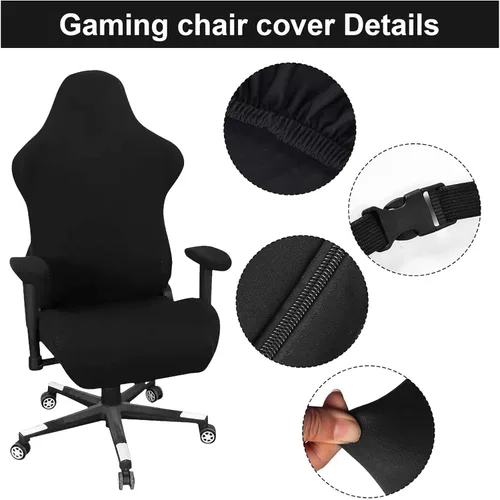Vista 4 de Funda ergonómica para silla de videojuegos, fundas ergonómicas para silla de juegos de computadora, fundas elásticas de poliéster, 4