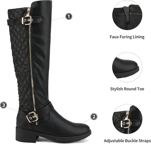 Vista 4 de DREAM PAIRS Botas de equitación hasta la rodilla para mujer