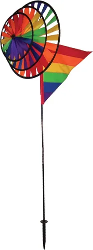 Vista 12 de In the Breeze 2613 - Spinner doble Fiesta de 13 pulgadas con vela de viento - Colorido giratorio giratorio para patios y jardines