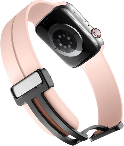 Vista 4 de Correa magnética para Apple Watch Ultra/2 de 1.929 in, 1.772 in, 1.732 in, 1.811 in, 1.654 in, 1.614 in, 1.575 in, correa de silicona deportiva