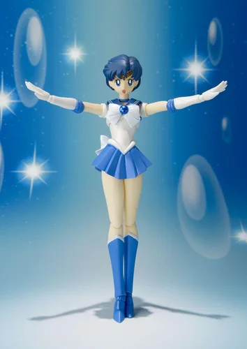 Vista 6 de TAMASHII NATIONS Bandai S.H. Figuarts Sailor Mercury Sailor Moon Figura de acción Sailor Moon - Figura de acción de 6 pulgadas S.H. Serie Figuarts