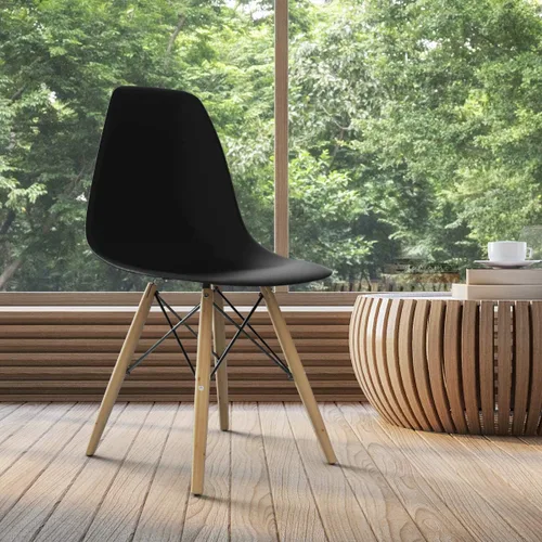 Vista 9 de GOFLAME DSW - Sillas de comedor, sillas de plástico con patas de madera, sillas sin brazos de estilo moderno para sala de estar, cocina, dormitorio