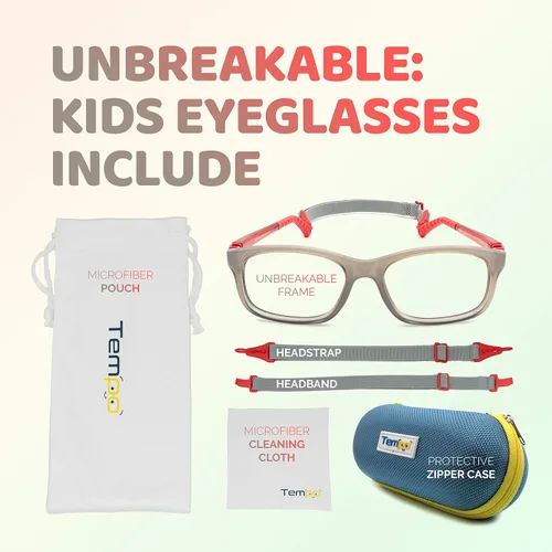 Vista 6 de Tempo Gafas irrompibles para niños Gafas flexibles de moda para niños 3004