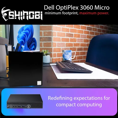 Vista 5 de Dell Micro PC OptiPlex 3060 Intel Core i3-8100T 8 GB de RAM NVME de 256 GB Windows 11 Pro Wi-Fi+ BT Mini computadora de escritorio
