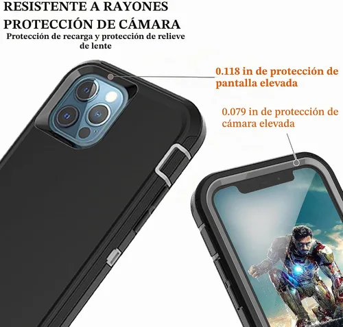 Vista 4 de YmhxcY Funda para iPhone 11 Pro Max, a prueba de golpes, a prueba de caídas, a prueba de polvo, 3 capas, duradera, funda de teléfono de protección