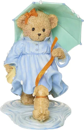 Vista 3 de Roman Figura de Jeanne Spring Showers, 4 pulgadas de alto, resina y wollastonita, duradera, decoración coleccionable, decorativa, decoración