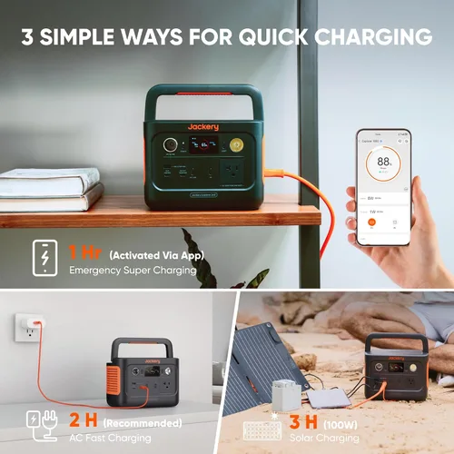 Vista 6 de Jackery Generador solar 240 v2 con mini panel solar de 40W, 256Wh