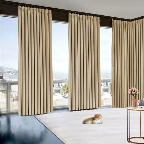 Vista 22 de Mamu Thread Collection Double Pinch Pleates Polyster Blended Blackout Curtain Panel & Drapes- Wine Solid, 42 Inch by 45 Inch- 2 Panel- (21+21) Wide