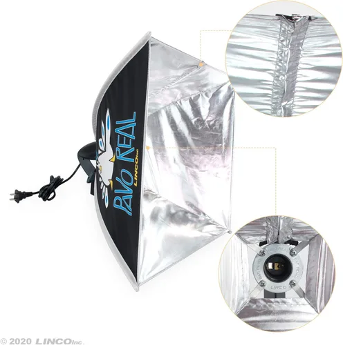 Vista 8 de LINCO Lincostore AM270 - Kit de iluminación de estudio para fotografía fotográfica continua, 16 x 16 pulgadas, con 2 bombillas de retrato