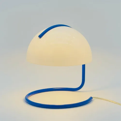 Vista 10 de Lámpara de mesa Lotus Atelier de cromo Bauhaus Lámpara de mesa retro de hongo para estética de habitación, iluminación moderna para dormitorio