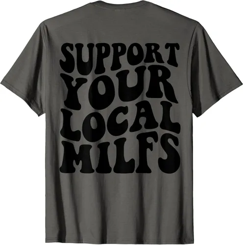 Vista 2 de Camiseta Support Your Local Milfs, Blanco
