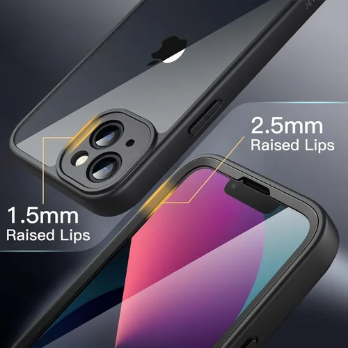 Vista 5 de JETech Funda para iPhone 13 de 6.1 pulgadas con protector de pantalla de vidrio templado integrado, protección resistente de cuerpo completo de 360