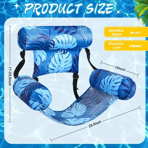 Vista 3 de Flotadores inflables para piscina, sillas flotantes para adultos, fideos de piscina inflables para adultos, natación resistente, plantas tropicales