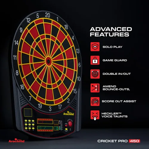 Vista 5 de Arachnid Cricket Pro 450 Electronic Dartboard
