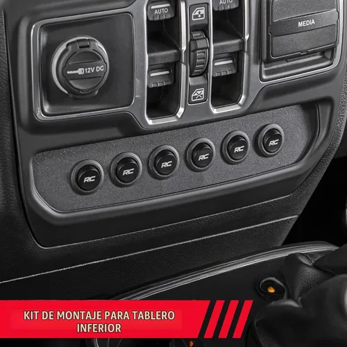 Vista 2 de Rough Country Panel de Interruptores del Tablero Inferior de 6 Posiciones y Sistema de Relé - Controlador de Luces y Accesorios MLC-6 para Jeep