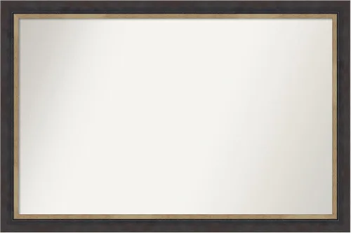 Vista 397 de Amanti Art Espejo personalizado, espejo de baño negro Astor, espejo de pared o espejo de tocador de baño sobre el fregadero (25 x 25 pulgadas)