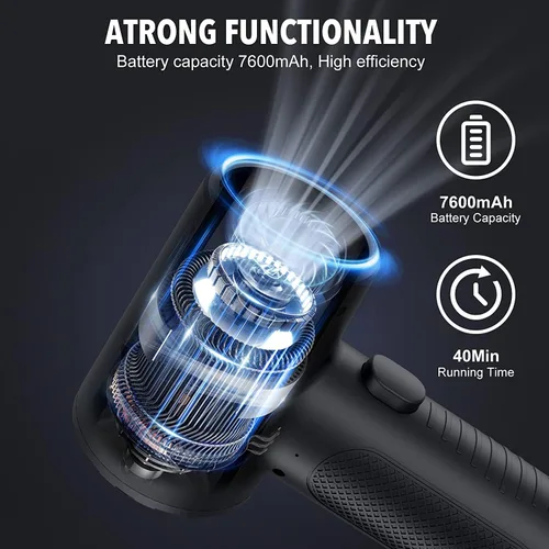 Vista 4 de Yomile - Plumero de aire comprimido, 2 en 1, 120000 RPM inalámbrico con batería de 7600 mAh soplador de polvo para limpiador de teclado, soplador