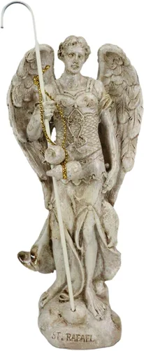 Vista 9 de Ebros - Estatua de Arcángel ortodoxo griego de la iglesia cristiana ortodoxa pintada en marfil de 5 pulgadas de alto (Barachiel The Blessings of God)